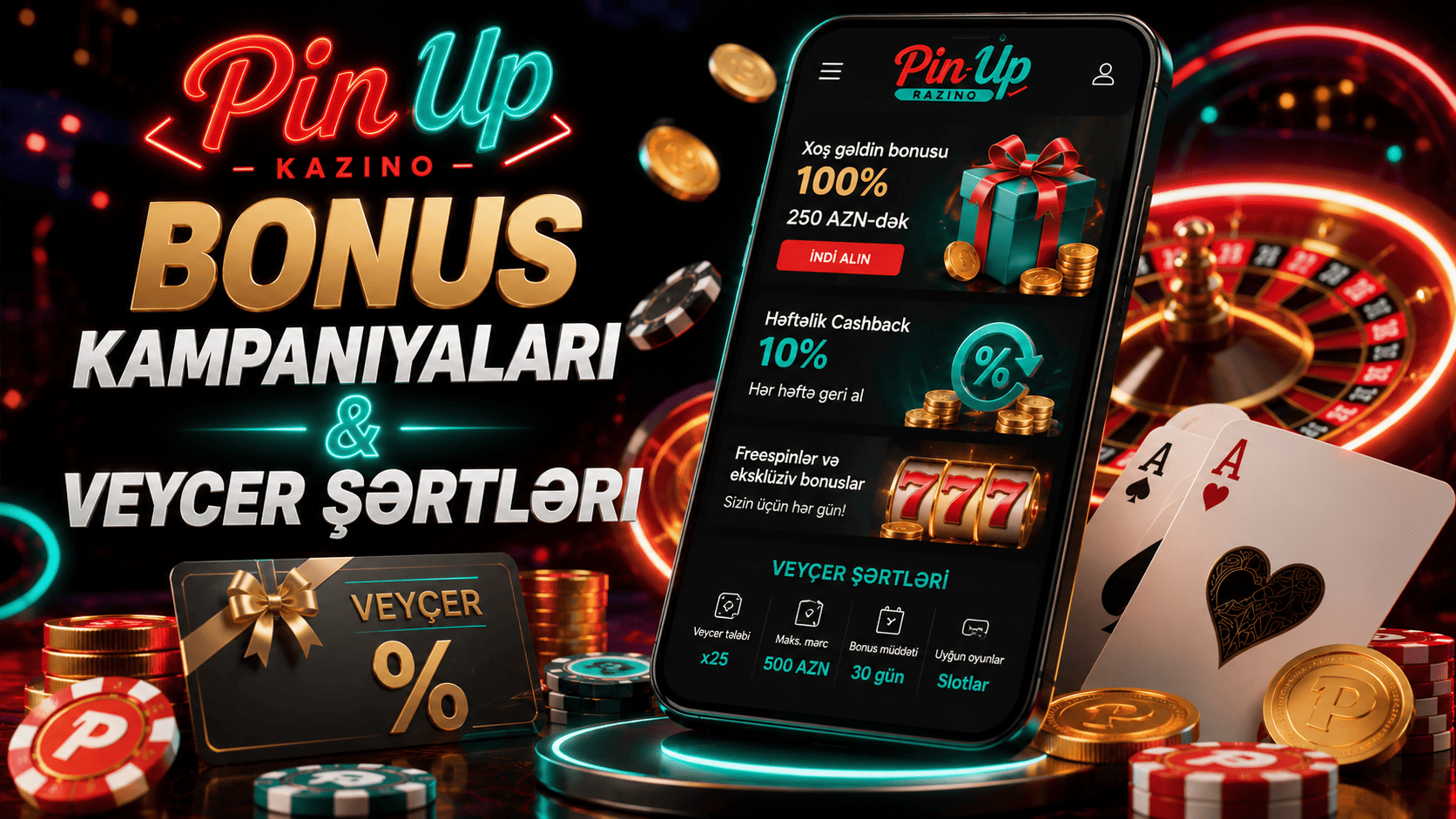Pin Up bonus kampaniyaları və veycer şərtləri